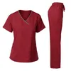 alta qualità vendita calda uniforme ospedaliera all'ingrosso top e pantaloni donne mediche infermieristica scrub uniformi set C9Ce #