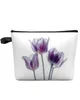 Cosmetische tassen Bloem Tulp Paars Abstract Make-uptasje Reisbenodigdheden Dame Dames Toiletorganisator Opslag Etui