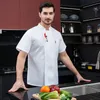 tuta da cuoco uniforme da cucina da uomo estiva ristorante catering cameriere manica corta S3Zi #