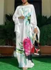Bohemian Plus Size Dr Vonda 2023 Kvinnor O-hals LG Sleeve Satin Party Dr Vintage Casual Floral Printed Maxi LG Sundr 33Gy#