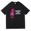 commettre la fraude fiscale T-shirt Harajuku Carto lettre impression T-shirt graphique Casual ras du cou à manches courtes, Plus la taille T-shirt femmes v6Ja #