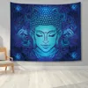 Tapisserier Buddha Tapestry Wall Hanging Meditator Seven Chakras Bohemian Decorative Mandala Soff Soffa Yoga Mat