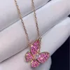 Brand de créateur Van Full Diamond Inlass Collier de papillon coloré GLOD GLOD CADEAU CALLAIRE COLLAIRE VOLAGE COLLAR