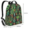 Backpack Kaktus Cactus Large Capacity School Notebook Fashion Waterproof Adjustable Travel Sports