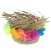 Vêtements pour chiens Chapeau de paille pour animaux de compagnie Spring Summer Sun Hawaiian Party tissé pour