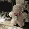 Oreiller en peluche bonhomme en pain d'épices, décoration de maison, cadeau de maternelle