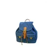 Sacs d'école 2024 Automne Fashion Blue Denim Femme Fof's Backpack Casual College Student Book Bag Bag Travel Female Bolsa Feminina