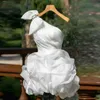 Sexy Kurzes Ballkleid Hochzeit Kleid 2024 Eine Schulter Layered Organza Braut Braut Kleider Vestidos De Novias
