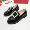 Casual Shoes Spring Autumn Round Toe Loafers Women Pumpar Slip-On Crystal Square Buckle Strap Real Leather Single