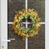 Guirlande de fausses fleurs décoratives en plastique, couronne de fleurs sauvages de printemps pour porte d'entrée, décoration murale de maison, mariage