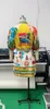 Stylish Lady Tropical Printed Shirt Dress 2024 Summer Women Long Puff Sleeve Wid Down Collar Linen All Matched Cardigan Dress