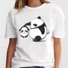 ny panda härlig söt t-shirt klädkarto grafisk tryck kort ärm fi casual plus size t shirt kvinnor v2st#