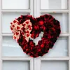 Decorative Flowers High-quality Valentine Day Decor Romantic Heart Shaped Wreaths For Valentine's Home Outdoor Love Garland Front Door