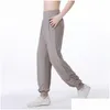 Womens Tracksuits Ll Mulheres Jogging Yoga Solto Bolso Corredores Suave Cintura Alta Hip Elevador Elástico Calças Casuais Dstring Pernas Sweatpants Dro Otdi5