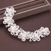 Weiße Perle Kristall Haarnadel Stirnband Braut Kopfschmuck von Hand Hochzeit Dr Hochzeit Haar Zubehör und Schmuck O4yA #