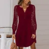 XXL 3XL PLUS STORLEK LACE LADY LG SLEEVED DR KVINNER KLÄNNING VÅR VINTER STOR STORLIG ELEGANT VESTIDOS Formell Occas LG kjol J1DJ#