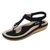 Zomerschoen Bohemen Etnische Slippers Zachte platte sandalen Vrouw Casual Comfortabel Grote maat wig 240318