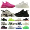 2024 Designerschuhe Triple M. Frauen Plattform Sneaker klare alleinige schwarze weiße grau rot rosa blau Royal Neon Green Herren Trainer Tennis Freizeitschuhe 36-45