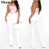 plus Size High Waist Stretchy Skinny White Bell Bottoms Jeans 4XL Distred Bodyc Pencil Denim Pants Lady Indie Trousers Jean R3wO#