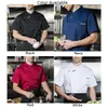 Hotel Keuken Chef-kok Jas Restaurant Ademend Kok Uniform Catering Dunne Korte Mouw Bakkerij Dubbele Borst Mannen Ober Overalls n7Qc #