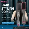 Secador Kemei KEMEI Multifuncional escova de cabelo elétrico Secador de cabelo Ensorteamento
