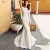 Vestido De Noiva Simples Elegante abito da sposa in raso Dr Lg manica sexy aperto indietro sirena da sposa Dr 2024 Francia abito da sposa 68K9 #