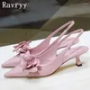 Robe chaussures fée style orchidée sandales bout pointu slingbacks été chaton talon fête femmes pompes de mariage