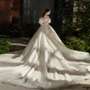 Francês luxo mancha barco pescoço branco arco casamento dres para noiva elegante magro puff manga lg baile festa dr mulheres vestidos 20CJ #
