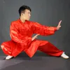 Chinesische traditionelle Tai Chi Kung Fu Uniformen Kinder Erwachsene Satin Performance Tanzkostüme Morgengymnastik Wushu Anzug L9Ei #