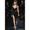 Sexy Nightclub Party One Shoulder Metallic High Elastic Bandage Split Women's Dress 591096