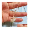 Pendant Necklaces Isang New Fashion Gold Plated Seashell Conch Necklace American European 18K Chain Summer Beach Jewellry Drop Deliver Dhopj