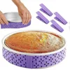 Outils de cuisson bandes colorées cuisson uniforme bande gâteau Pan absorbant épais coton plateau Protection sangle