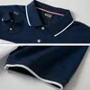 Stripe Polo Shirt Mężczyźni Duży rozmiar 6xl krótkie koszule polo z krótkim rękawem Summer oddychający kolor kontrastowy bawełniane blaty plus 5xl 6xl 240318