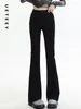 Damen Jeans UETEEY High Waisted Flare Skinny Hose Vintage Hose Y2k Mode 2024 Streetwear Slim Vielseitig Denim Mom