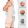 Men Shapewear Tummy Control Full Body Shaper Slimming Bodysuit Plus Size Weight Loss Flat Belly Compression Underwear with Hook 240323