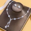 Set di orecchini e collana Stonefans Set rotondi di zirconi Accessori squisiti Regalo di compleanno di gioielli con temperamento per signora africana