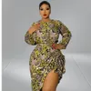 Dr 5XL Plus Size Abbigliamento donna Leopard Bodyc Mini Sexy Party Dres Fi Lg Manica Autunno 2021 DropShip all'ingrosso H0RM #