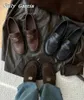 Sıradan Ayakkabılar Orijinal Deri Metal Para Maillard Kıyafet Düz Mary Jane Güzel Sığ Kadın Toe Toe Matt Alçak Topuk Kaydı Üzerinde Kaynak