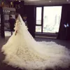 B38 White Wedding Veil Dwu warstwowe miękkie katedry ślubne Welle LG Pałąź pałąka ślubna z welonami grzebieniowymi z fr i6si#