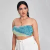 plus Size Sexy Summer Tie Dye Crop Tube Top Women Clothing Strapl Fi Club Beach Tank Top Female Large Size 6XL 7XL 8XL k0xd#