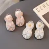 0-3 lata Baby Girl Sandals Rhinestone Princess Buty Born Infant Sandały Sandały Letnie piechurki