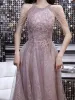 Sexy halteravond dres met kwast kralen 2024 licht paarse appliques a-line vloerlengte tule backl lg prom jurken c0pi#