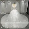 Ashley Carol Luxury Princ Wedding Dres for Women 2024 V-Neck LG Sleeve Beading spets bröllopsklänningar Vestidos de Novia A6WJ#