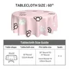 Table Cloth Pink Dog Tablecloth Animal Protection Round Cover Retro Graphic For Wedding Birthday Party