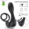 Andere Massageartikel Bluetooth-Anwendung männliches Prostata-Massagegerät Vibrator Doppelring verzögerte Implantation Analplug Stimulator Sexspielzeug für Erwachsene Q240329