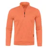 Nuevo otoño invierno para hombre media cremallera suéteres jersey de cuello alto sudaderas con capucha sudadera color sólido polar más grueso suéter masculino abrigos 72of #