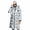 IceBear 2023 Zima Nowa wydłużenie kurtki Findia ciepła damska płaszcz swobodny Slim LG Brand Ladies Parkas Gwy22527d H3og#