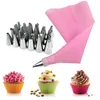 Baking Tools 26 Pcs/set Cake Icing Bag Nozzles Chocolate Fondant Cream Stainless Steel Piping Kit Pink