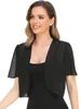 Mulheres novas chiff de manga curta Cardigan elegante encobrimento da noite de casamento dr shawl Outdoor Sun Protecti camisa respirável y2tu#