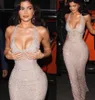 Kylie Jenner-sequines Dress V-Neck Kim Kardashian Celebrity Dess Women Doekje Off Shoulder Women Dek Kylie Jenner Kendal Jenner Avond Jurk